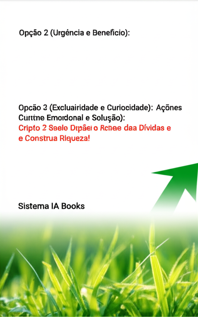 **Opção 1 (Urgência e Benefício):**Bolsa & Cripto: Destrave Seu Futuro Financeiro AGORA!**Opção 2 (Exclusividade e Curiosidade):**Ações & Bitcoin: O Guia SECRETO para Lucros Explosivos**Opção 3 (Apelo Emocional e Solução):**Cripto e Ações: Saia das Dívida
